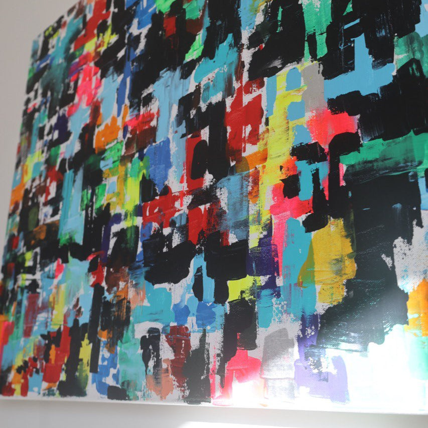 Bright abstract painting with colorful geometric brushstrokes – Lily Glow Home Decor