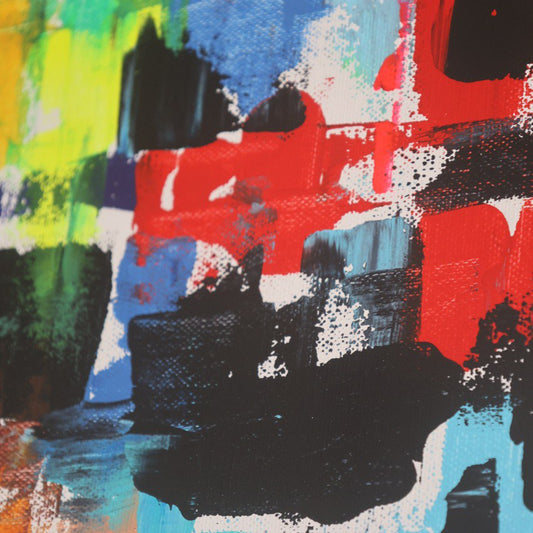 Bright abstract painting with colorful geometric brushstrokes – Lily Glow Home Decor