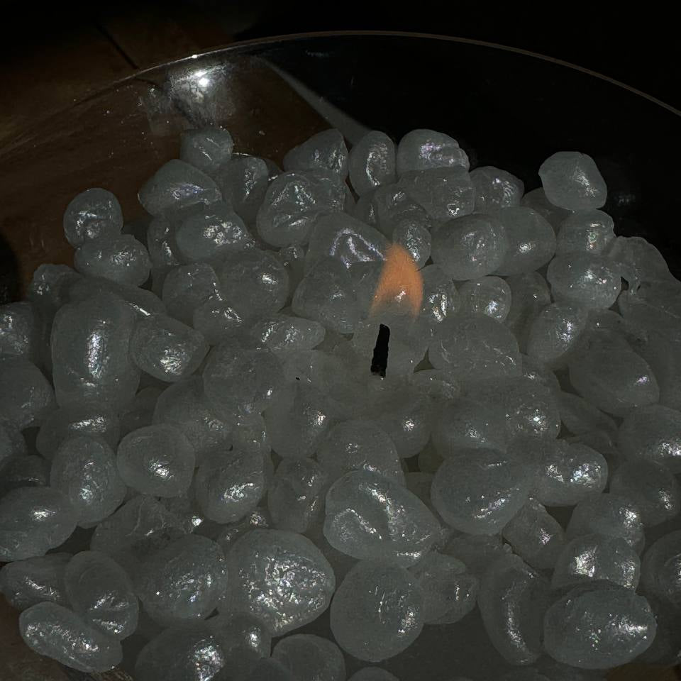 Pearl martini glass candle with wax pearls – Lily Glow Home Decor