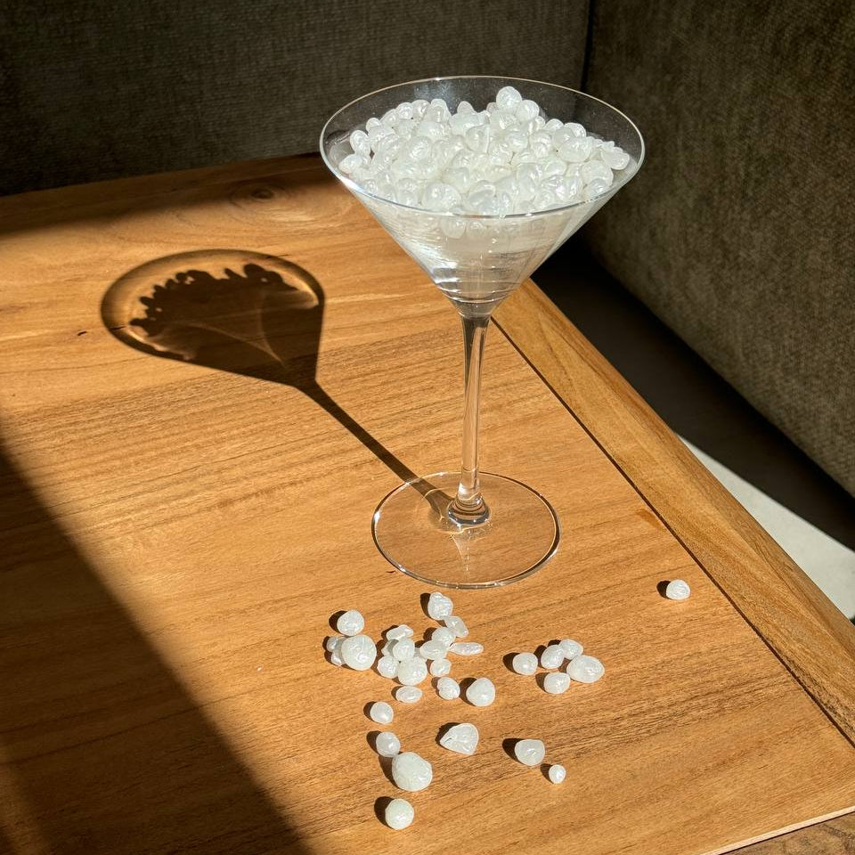  Pearl martini glass candle with wax pearls – Lily Glow Home Decor