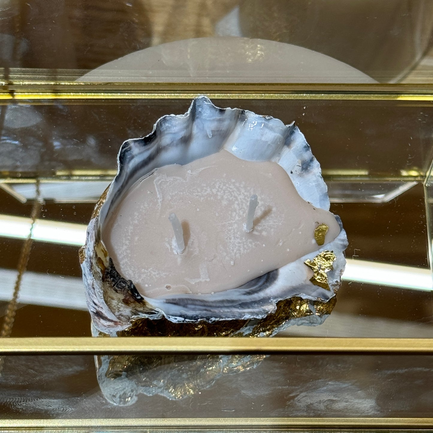 Handmade seashell candle by Lily Glow Home Decor 